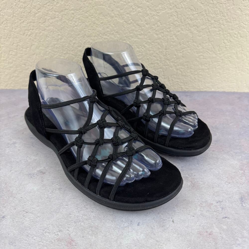 Skechers Reggae Slim Forget Me Knot Womens Size 9 Black Sandals Beach